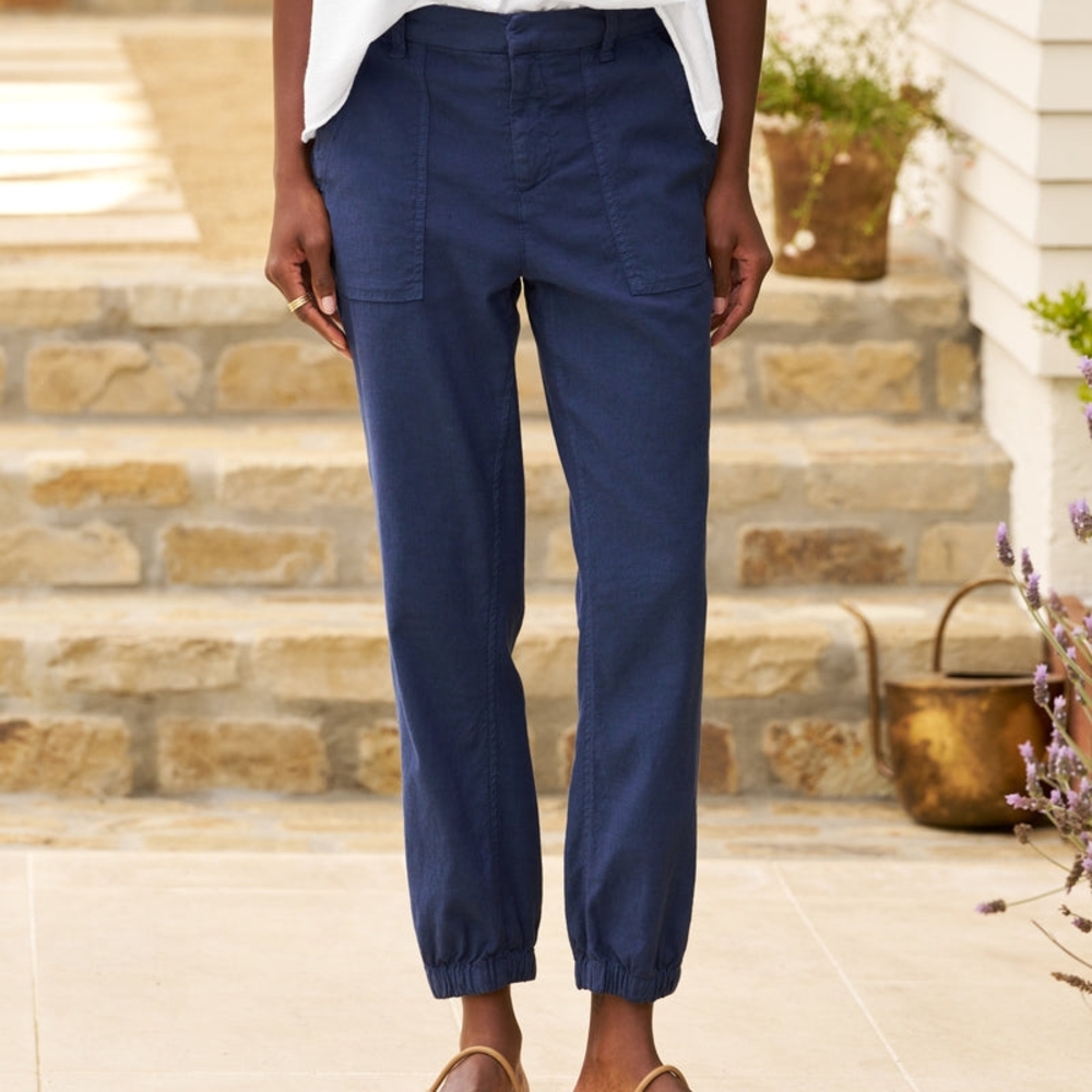 Frank & Eileen Navy Jamison Performance Linen Jogger Pant